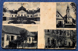 Iharosberény br inkey castle/pharmacy/ev church and co-operative/large burning mosaic sheet 1928