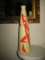 Turkish János Zsolnay modern ceramics, jazz vase, shield stamped, 42 cm