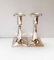 Pair of antique silver candle holders.