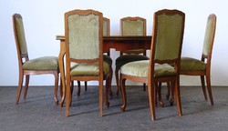 1M602 old neo-baroque dining set table + 6 chairs