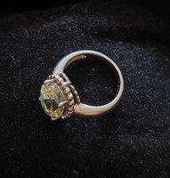 Csodálatos zöld ametiszt, praziolit ezüst gyűrű