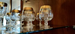 Fw Rachel 6 pc.-Os exclusive cognac crystal glass set with embossed gilding