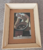 (K) Basch Árpád signed painting 41x31 cm with frame mixed media on paper