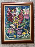 Kozma István János festménye,Virág csendélet