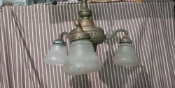 3 arm antique copper chandelier