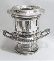 Silver-plated champagne bucket, champagne cooler, wine cooler