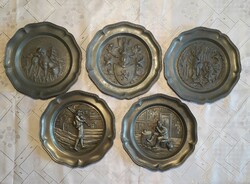 Pewter decorative plates