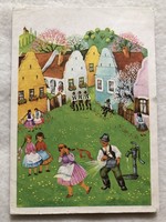 Régi rajzos Húsvéti képeslap - B. Lazetzky Stella rajz                          -6.