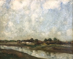 Pál Udvary (1900 - 1987): landscape, oil on canvas
