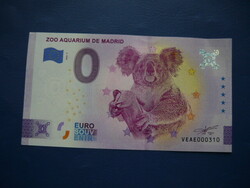 Spain 0 euro 2022 madrid zoo koala! Rare commemorative paper money! Ouch!