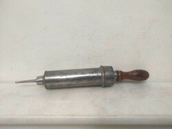 Antique medical tool hospital tool enema pewter syringe m size 847 7059
