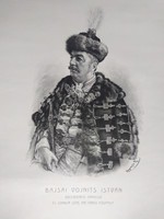 Portrait of István Bajsai vojnits chief in ornamental Hungarian - 66 x 50 cm - lithograph - end of the 19th century