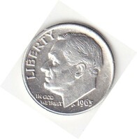 USA 10 silver cents / dime (Roosevelt) 1963
