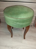 Antique pouf seat with beautiful legs, stable spring, gift with brown plush cover