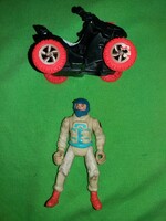 Retro ritka G.I.Joe méretű Action Man -(12 cm) figura Quad  4 kerekű játék kisautóval képek szerint