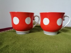 Orosz porcelán retro pöttyös csésze - bögre pár