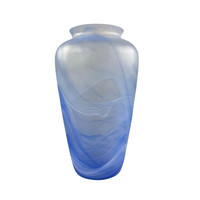 Large veiled Czech vase with a blue bay