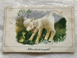 Old Easter postcard with drawings - drawing by Károly Reich -6.