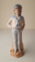 Antique ceramic statue, figure of a young sailor