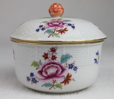 Herendi Nanking bouquet multicolor sugar bowl, bonbonier
