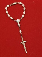 Rose garland bracelet with beautifully crafted crucifix pendant