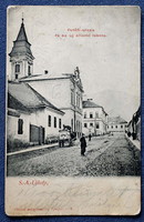 Sátoraljaújhely - Petőfi utcza and the new public school (+benke pál carpentry workshop, church...) 1902