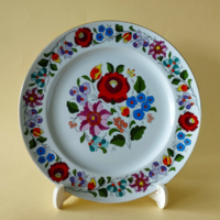 EREDETI KÉZZEL FESTETT KALOCSAI PORCELÁN FALI DÍSZ TÁNYÉR