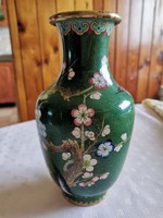Cloissone váza, rekeszzománc váza 20 cm magas