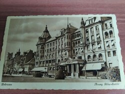 Antik képeslap, Debrecen, Arany Bika-szálló, 1941-ből