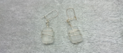 Opal Czech glass beads / wire handmade earrings