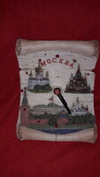 Retro CCCP orosz polcdísz kandallódísz biszkvit foglalatú óra MOSZKVA  12 x 10 cm a képek szerint