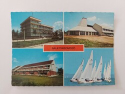 Old postcard 1983 retro photo postcard Balatonszárszó resorts boats