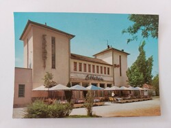 Old postcard 1983 retro photo postcard Balatonszárszó lakeside restaurant