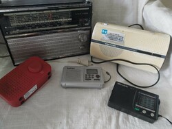 5 db régi rádió egyben, VEF 206, Grunding RP 5200, , Ultatek KK-9, Silvercrest, és Tesco digital