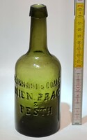 "Reinhard & Comp Wien. Prag & Pesth" zöld gyógyszeresüveg (2596)