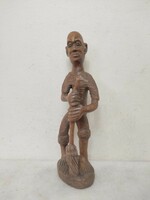 Antique African hardwood male statue 848 7289