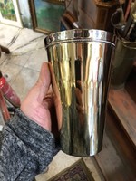 Art deco jégtartó, alpakka, ezüstözött, 16 cm-es magasságú.6176