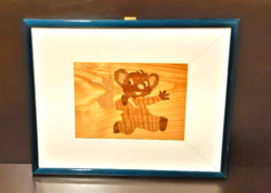 Teddy bear (wood inlay from many levels)