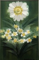 Izolda Macskássy silk collage picture, daisies