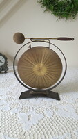 Mid century copper gong, gong calling for lunch
