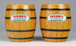 Pair of 1M728 brand vermouth Budafok Hólloháza porcelain barrels
