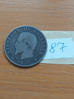 French 5 centimes 1857 a paris, napoleon iii, bronze 57.
