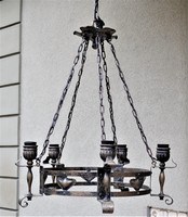 Art Nouveau bronze chandelier