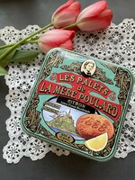 Large metal box with French biscuits