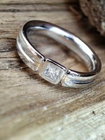 Unique 950 platinum ring princess cut diamond lüth bizzu