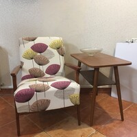 Mákvirág retro fotel és asztal