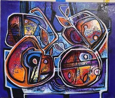 Bodegon Azul- 65x55 cm - Csendélet -Simeon Gonzales