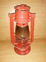 Csehszlovák piros viharlámpa petróleumlámpa Meva 865 típusú
