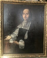 Antik nem szignózott angol v. spanyol (?) nemesi férfi portré olaj-vászon festmény 114 x 96 cm