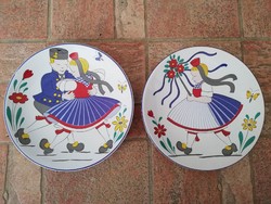 Pair of German ceramic wall plates